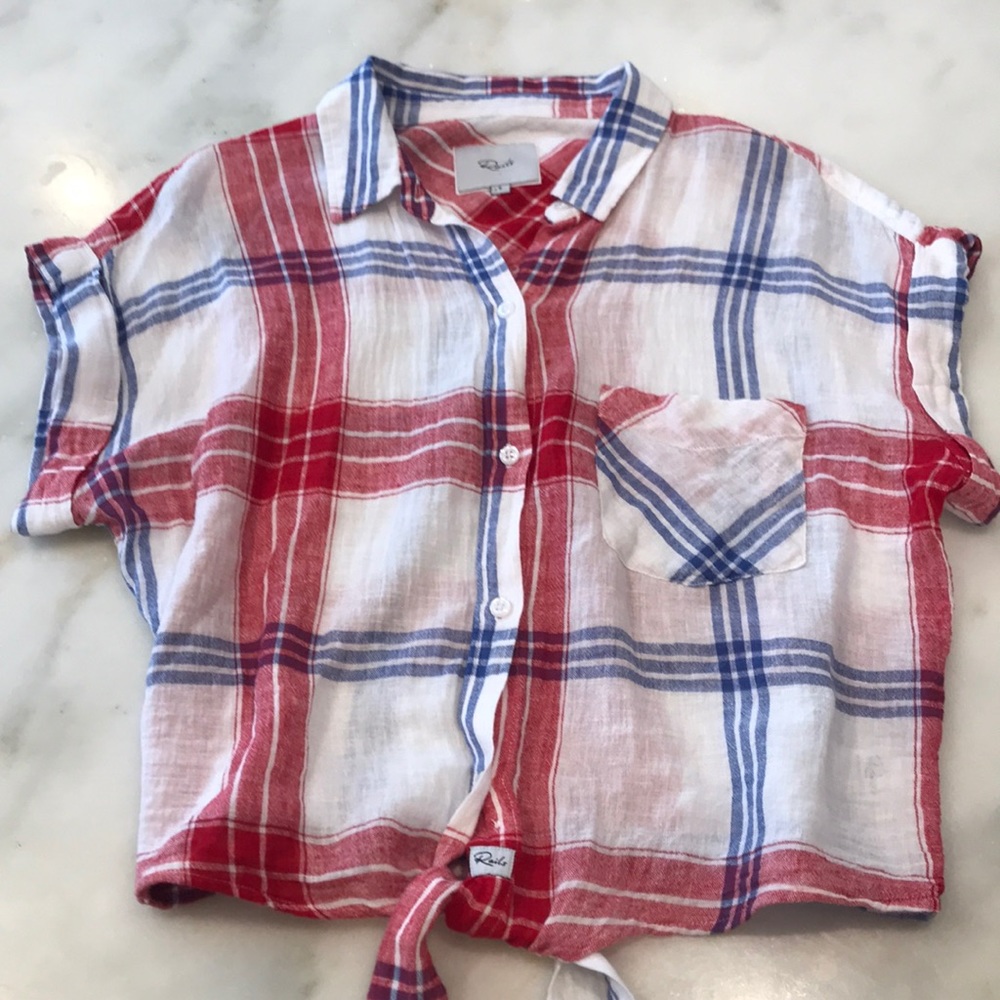 Rails tie front blouse